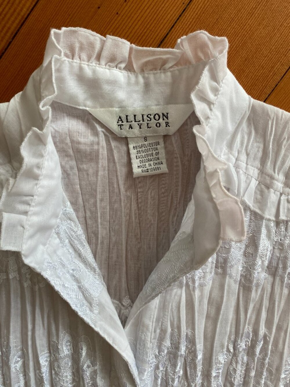 Vintage Y2K Allison Taylor White Lace Blouse - Size Small - Picture 3 of 5